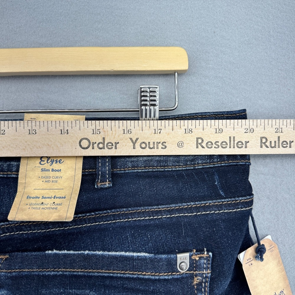 Silver Jeans Co Elyse Slim Boot Indigo Mid Rise Curvy Jeans SZ 16 L 33 NWT NEW - Picture 6 of 10